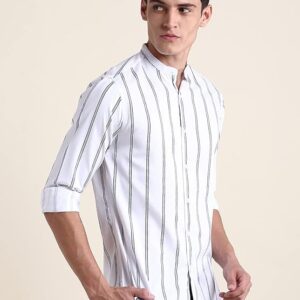 Dennis Lingo Men’s Striped Slim Fit Casual Shirt